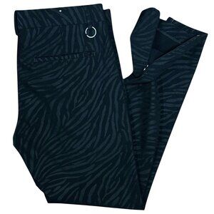 NEW Zara Womens Black Zebra Animal Print Slim-Fit Trousers Size 31 Dress Pants